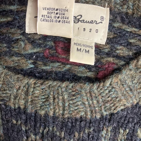 Eddie Bauer Fair Isle Christmas Sweater Mens Medium M Wool Blend Crewneck Knit - Picture 14 of 15